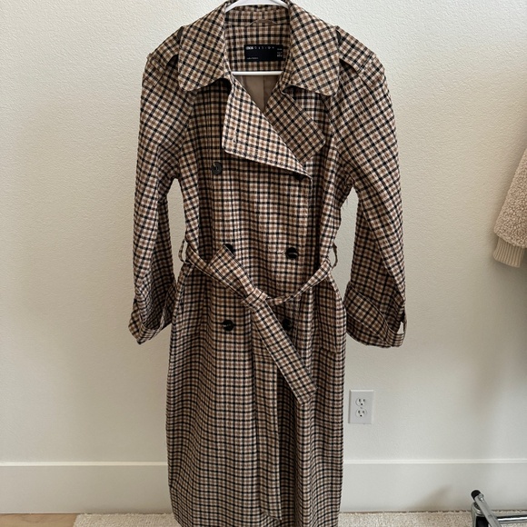 Asos Check Trench Size Petite 0 - Picture 1 of 6